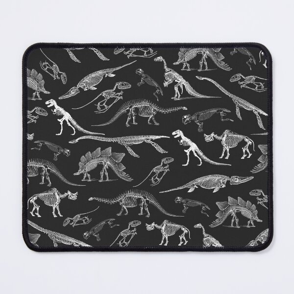 Item preview, Classic black and white dinosaur skeleton fossils pattern designed and sold by CynthiaGraphics.