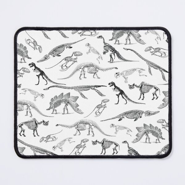 Item preview, Black and white dinosaur skeleton fossils pattern designed and sold by CynthiaGraphics.