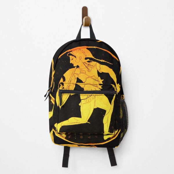 Item preview, FLEEING AMAZON WITH HELMET;SWORD AND SHIELD Tondo Attic red Figure designed and sold by BulganLumini.