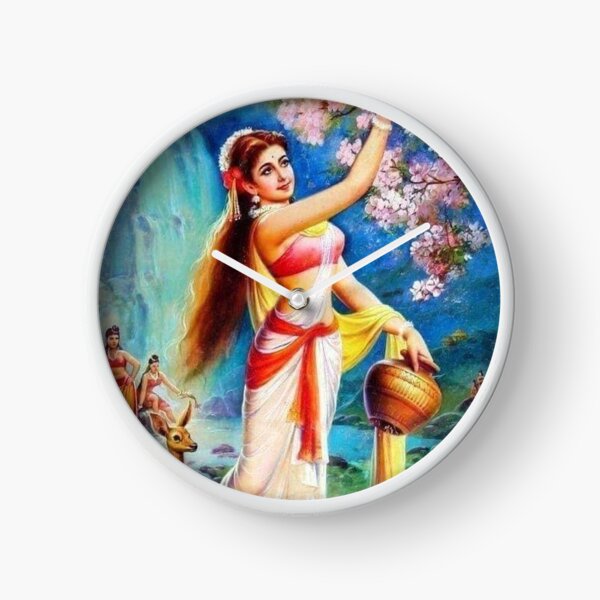 Beautiful Indian Woman Artwork BabyBee Clock