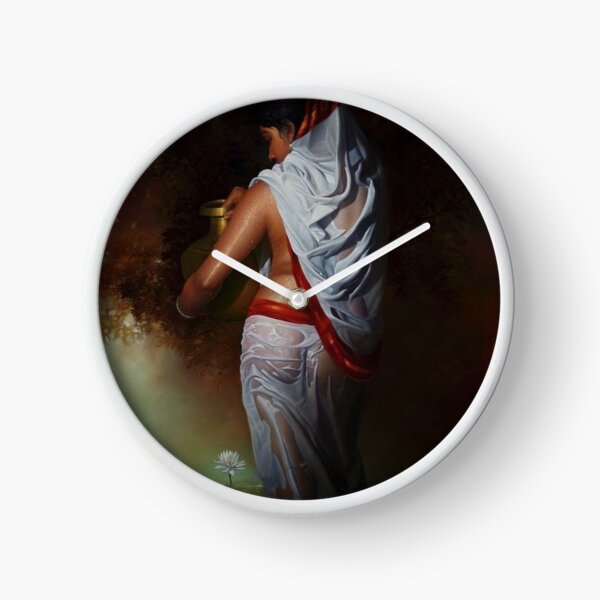 Beautiful Indian Woman Artwork BabyBee Clock