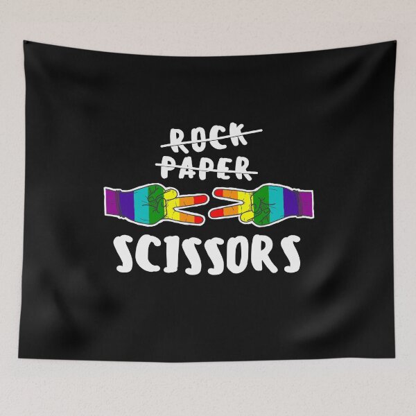 Item preview, Rock Paper Scissors LGBT-Q Gay Pride Proud Ally Rainbow Flag designed and sold by NUMAcreations.