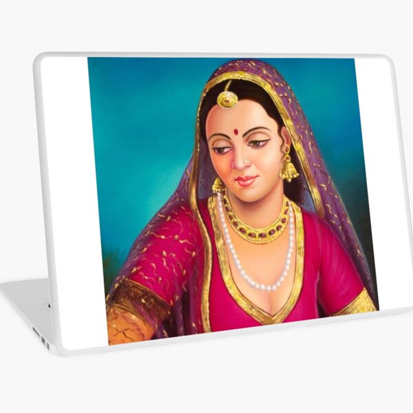 Beautiful Indian Woman Artwork BabyBee Laptop Skin