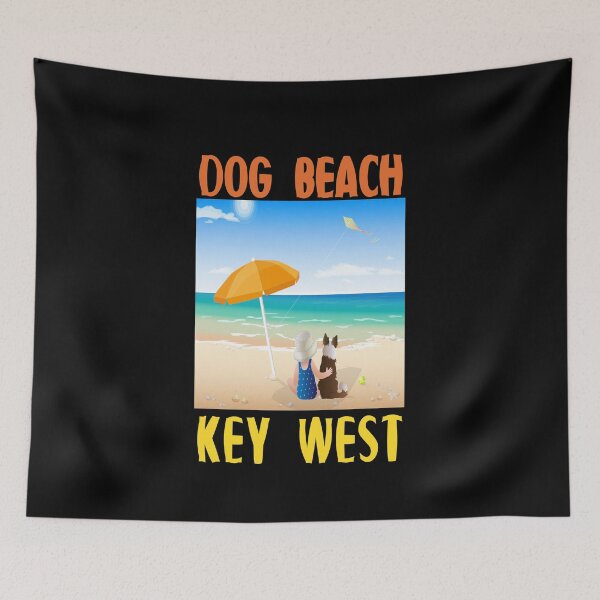 Item preview, Dog Beach Key West Florida Keys Child and Dog Under Umbrella designed and sold by KeysTreasures.