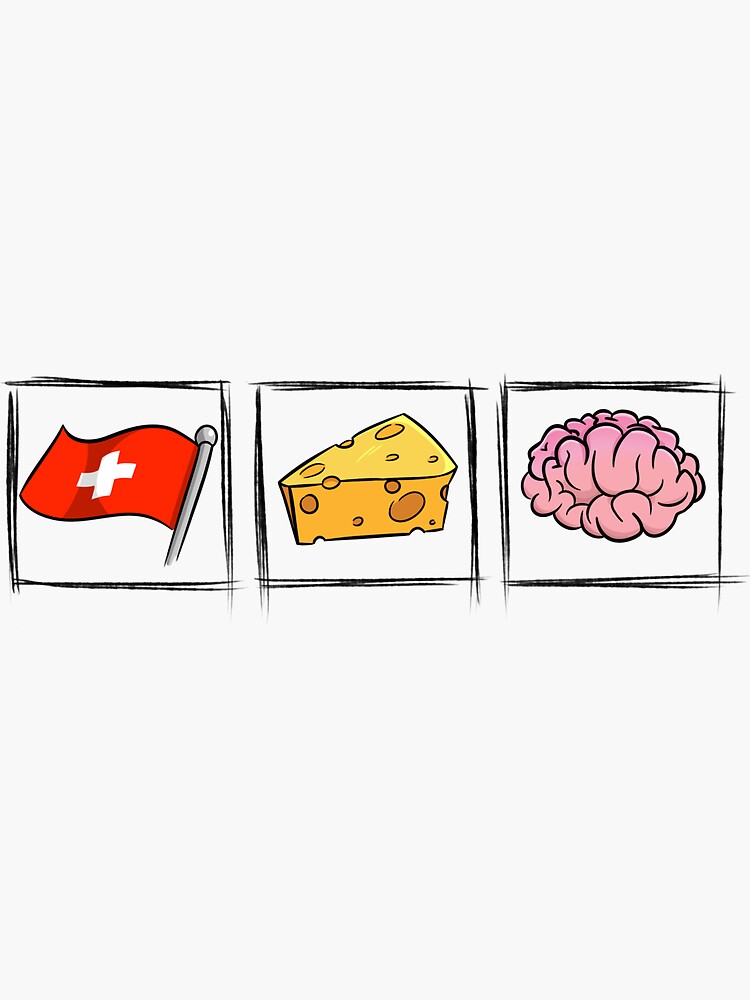 "Swiss Cheese Brain" Sticker for Sale by MickeyHalligan Redbubble