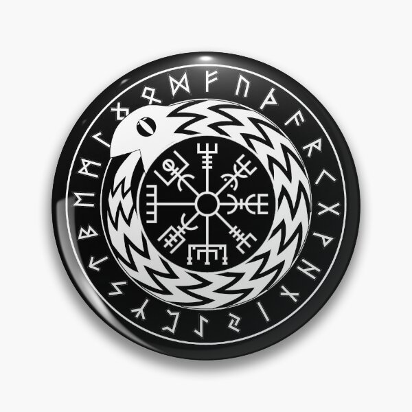 Artikelvorschau, Nordische Mythologie Jormungandr Vegvisir mit Runen entworfen und verkauft von Agema Apparel.