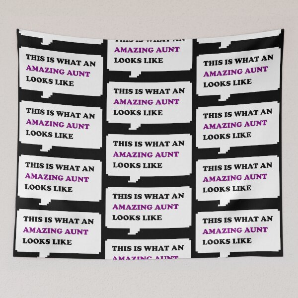 Item preview, This Is What An Amazing Aunt Looks Like Funny Retro Arcade Speech bubble with Black and Purple text (dark mode) designed and sold by Deegital18.