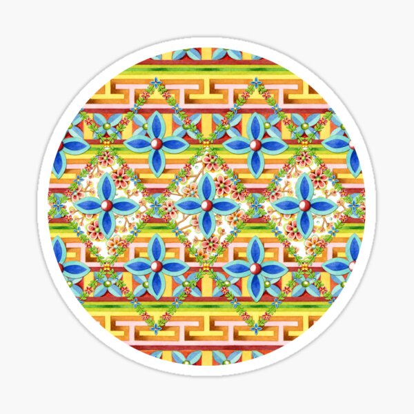 Elizabethan Rainbow Blossoms Sticker
