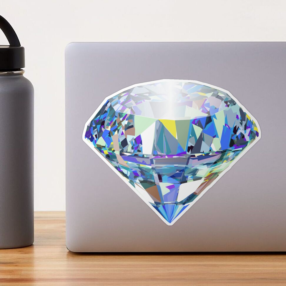 Sticker for Sale mit Diamant-Illustration, Diamant-Schmuck-Juwel