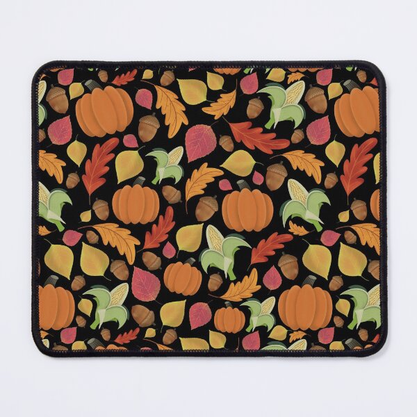 Item preview, Fall, Autumn Leaves, Pumpkins, acorns, corn, Pattern (Black) designed and sold by Gsallicat.