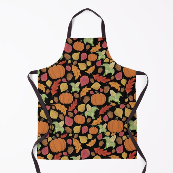 Item preview, Fall, Autumn Leaves, Pumpkins, acorns, corn, Pattern (Black) designed and sold by Gsallicat.