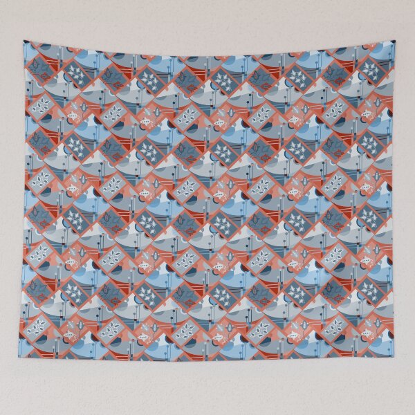 Item preview, geometry  abstraction doodles  zigzags flowers designed and sold by vladislava antsiferova.