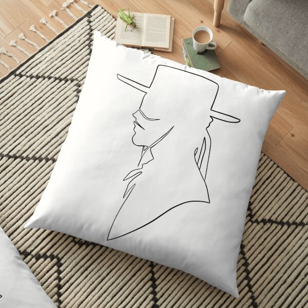 Zorro line art design Floor Pillow