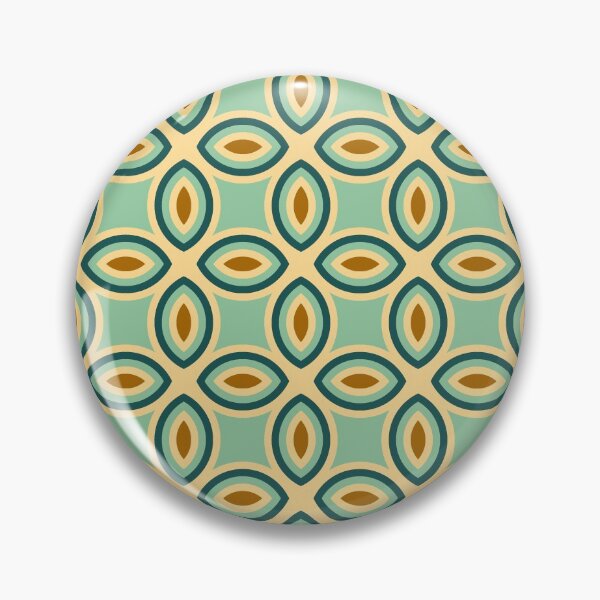 Item preview, COURTYARD TILE ABSTRACT GEOMETRIC PATTERN in MINT GREEN BLUE BROWN CREAM - UnBlink Studio by Jackie Tahara designed and sold by Jackie Tahara of UnBlink Studio.