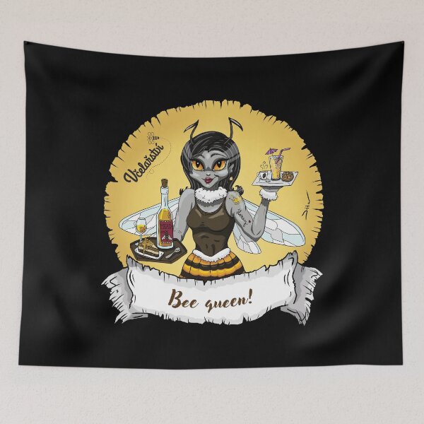 Item preview, The Bee Queen - Bee illustration, bee sticker, bee tshirt, bee character design, be queen designed and sold by DiiMotion.