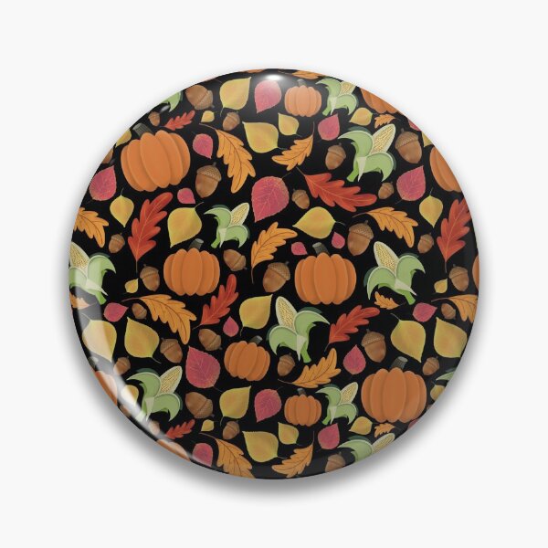 Item preview, Fall, Autumn Leaves, Pumpkins, acorns, corn, Pattern (Black) designed and sold by Gsallicat.