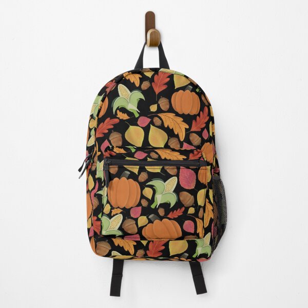 Item preview, Fall, Autumn Leaves, Pumpkins, acorns, corn, Pattern (Black) designed and sold by Gsallicat.