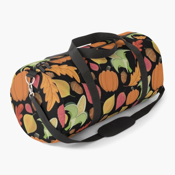 Item preview, Fall, Autumn Leaves, Pumpkins, acorns, corn, Pattern (Black) designed and sold by Gsallicat.