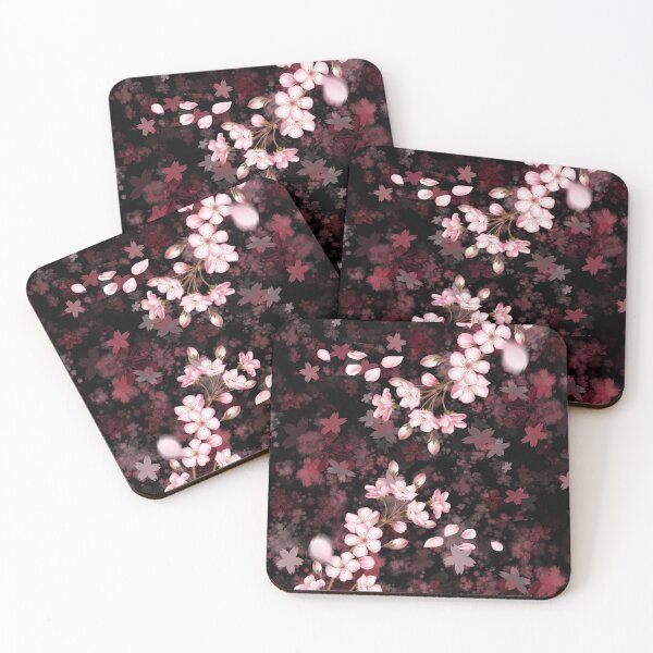 Item preview, Dusty Pink Floral Rose in deep black designed and sold by diva-design.