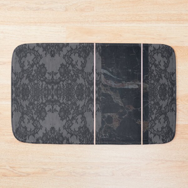 Item preview, Chic Pastel Navy Ocean Blue Rosegold Geometric Floral Lace and Marble Pattern  designed and sold by LaceySkies.