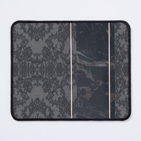 Item preview, Chic Pastel Navy Ocean Blue Rosegold Geometric Floral Lace and Marble Pattern  designed and sold by LaceySkies.