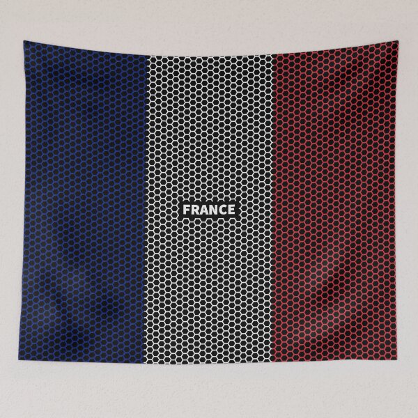 Artikelvorschau, Frankreich-Flagge mit Wabendesign entworfen und verkauft von RaybenMedia.