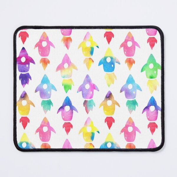 Item preview, Watercolor Rainbow Rocket Ship Outer Space designed and sold by SamAnnDesigns.
