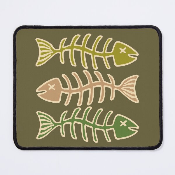 Item preview, FISH BONES in Olive Brown and Green - UnBlink Studio by Jackie Tahara designed and sold by Jackie Tahara of UnBlink Studio.