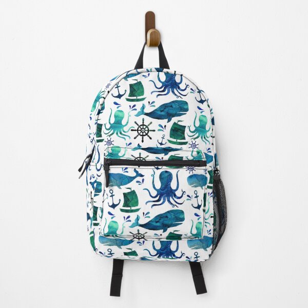 Item preview, Watercolor Ocean Nautical Whale Octopus designed and sold by SamAnnDesigns.