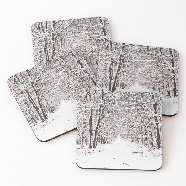 Item preview, Forest track under snow during winter holidays designed and sold by mhailittlearts.