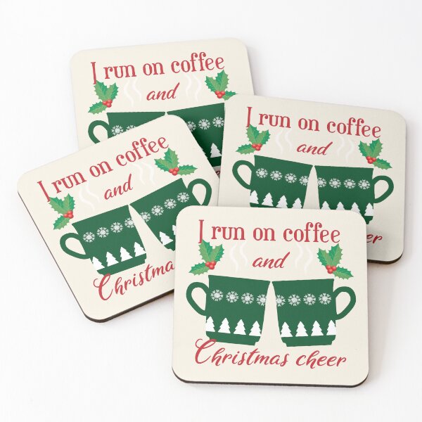 Item preview, I run on coffee and Christmas cheer - funny Christmas quotes - funny Christmas designed and sold by Alice-Elgawi.