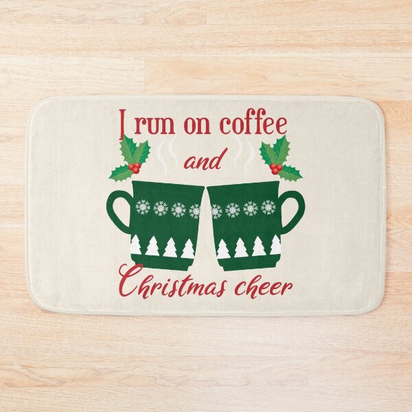 Item preview, I run on coffee and Christmas cheer - funny Christmas quotes - funny Christmas designed and sold by Alice-Elgawi.
