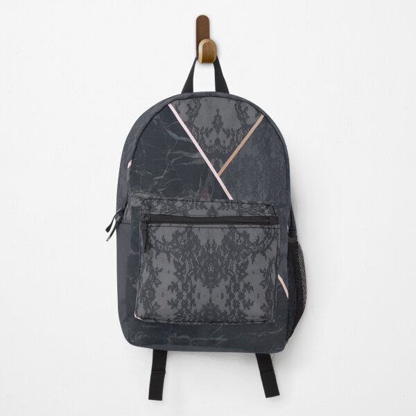 Item preview, Chic Pastel Navy Ocean Blue Rosegold Geometric Floral Lace and Marble Pattern  designed and sold by LaceySkies.