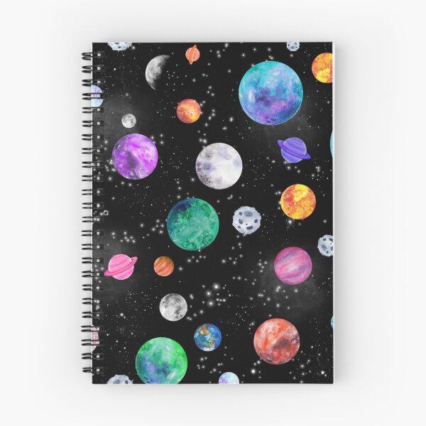 Aperçu de l'œuvre Planètes de galaxie aquarelle dans l'espace extra-atmosphérique créée et vendue par SamAnnDesigns.