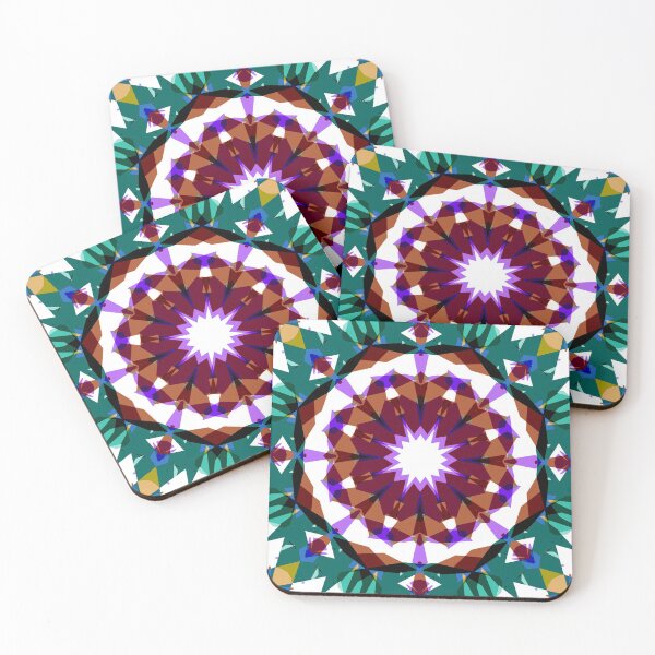 Item preview, Green Blue Purple Brown White Autumn Fall Tropical Pattern - Retro Seventies Countryside Cottage Inspired Art designed and sold by PatternPerfect.