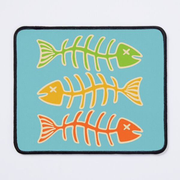 Item preview, FISH BONES in Yellow Orange and Green - UnBlink Studio by Jackie Tahara designed and sold by Jackie Tahara of UnBlink Studio.
