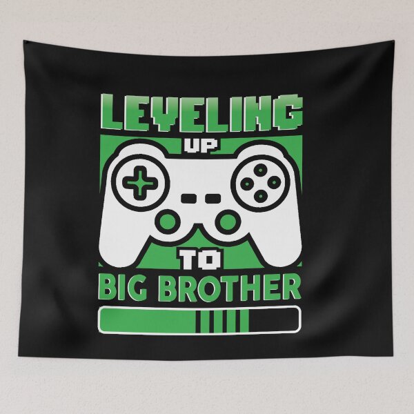 Item preview, Leveling Up To Big Brother - Funny Cool Gaming Tee Design designed and sold by Prince - Bestseller ★★★★★.