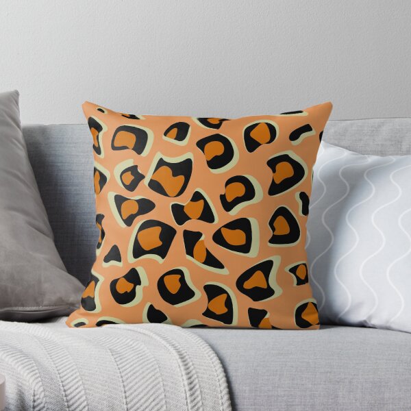 Faux Leopard Print Throw Pillow