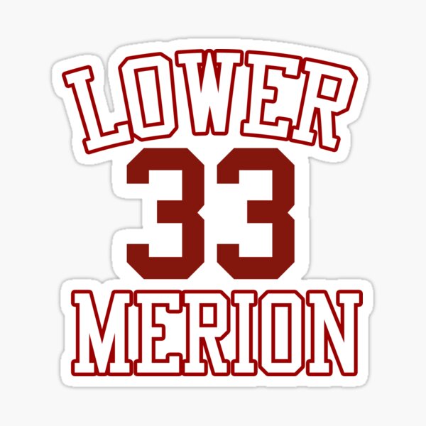LOWER MERION NUMBER 33 JERSEY SHIRT AND STICKER  Sticker for Sale