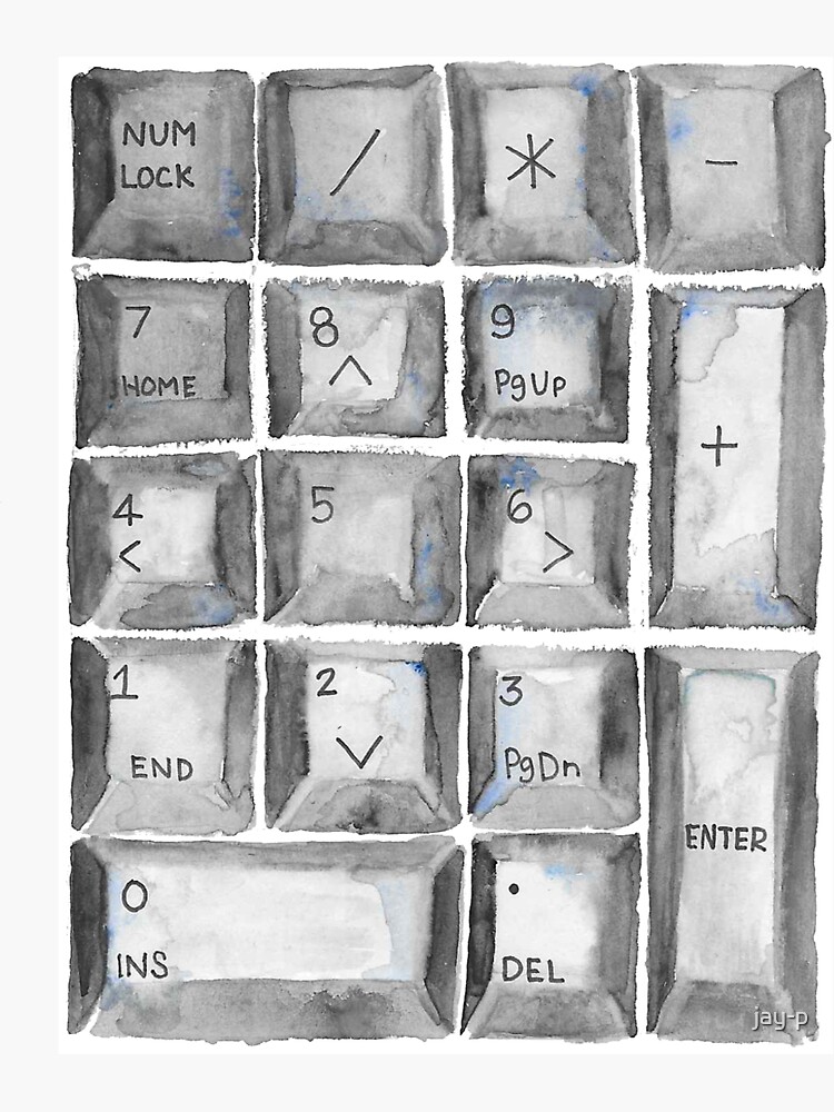 "Keyboard Number Pad" Sticker for Sale by jayp Redbubble