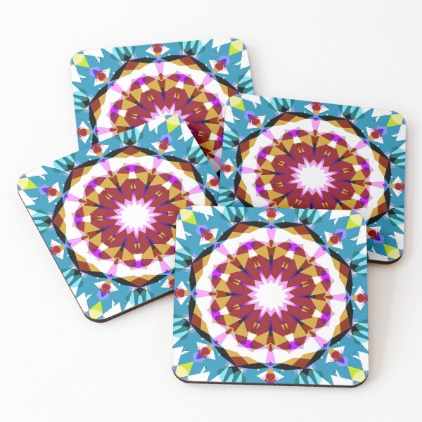 Item preview, Blue Pink Brown Green Colourful Summer Tropical Pattern - Retro Seventies Inspired Art designed and sold by PatternPerfect.