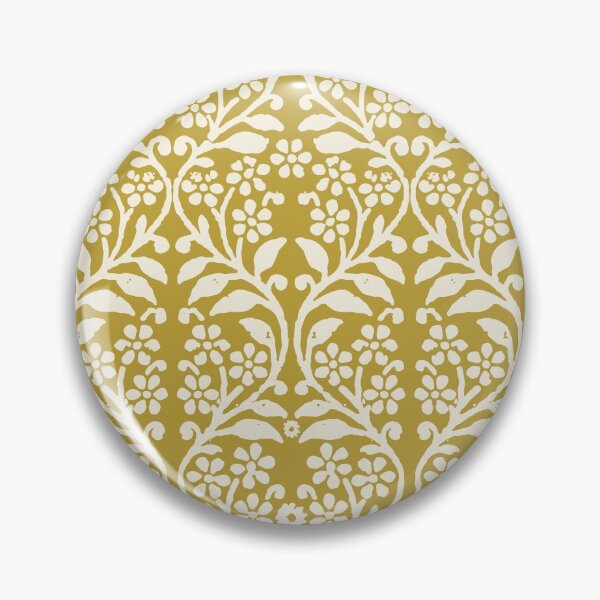 Item preview, Holiday Block Print, Vintage Vine in Cream on Yellow (Part of a Set of 3) designed and sold by KShedenhelm.