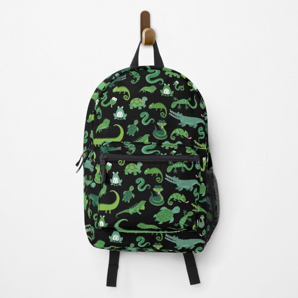 Vista previa del artículo con la obra «Reptil verde animales patrón negro», diseñado y vendido por SamAnnDesigns.