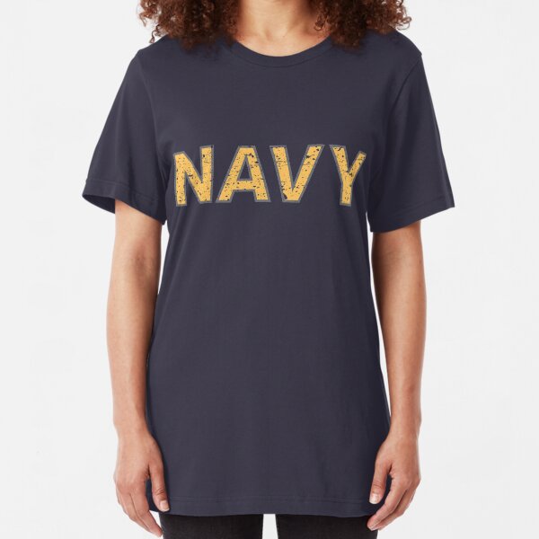 Distressed NAVY Slim Fit T-Shirt