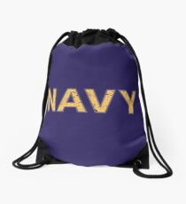 Distressed NAVY Drawstring Bag