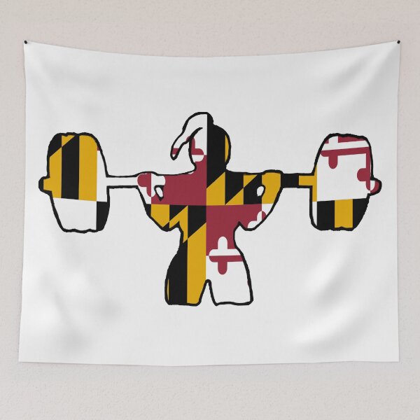 Item preview, Weightlifter Ponytail Woman Maryland Flag designed and sold by VickyGood.