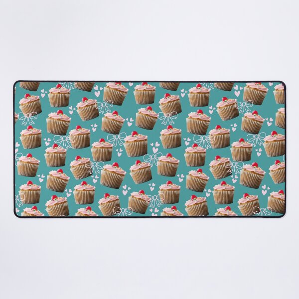 Cherry cupcake pattern ~ Baking Addiction Collection Desk Mat