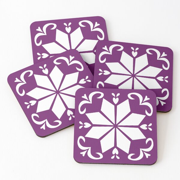 Item preview, Scandinavian knit pattern - purple and white  designed and sold by Nadia Arsky.