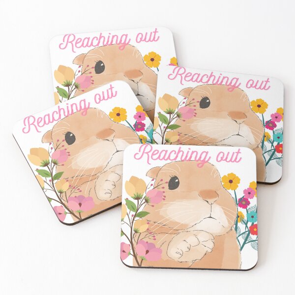 Item preview, Reaching Out - Cute Bunny with Flowers designed and sold by BunnyBizarre.