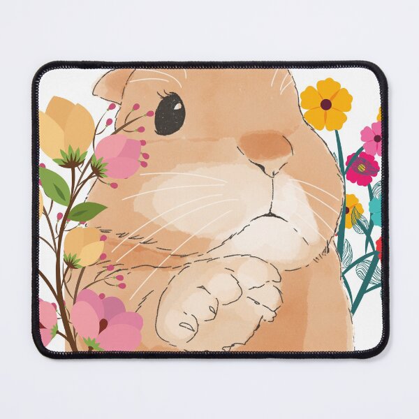 Item preview, Reaching Out - Cute Bunny with Flowers designed and sold by BunnyBizarre.